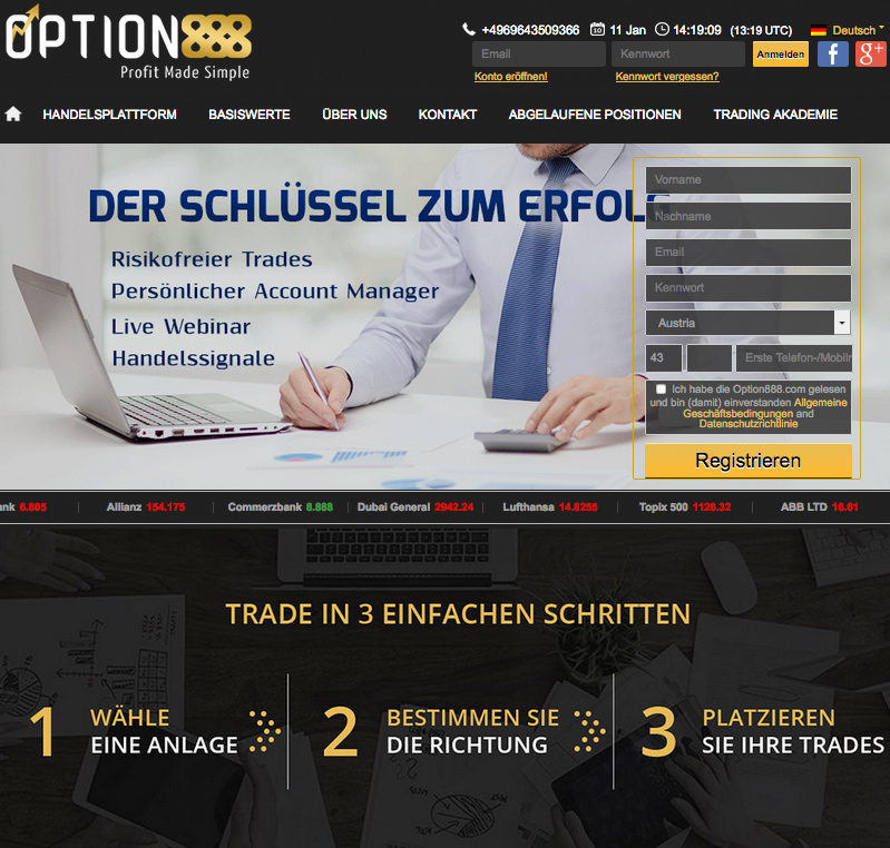 Options888 Online Broker Vergleich